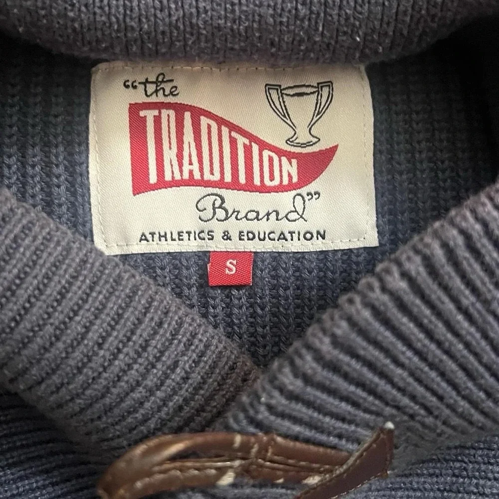The Tradition Brand Bisons Shawl Neck Sweater Men's Size Small Preppy College